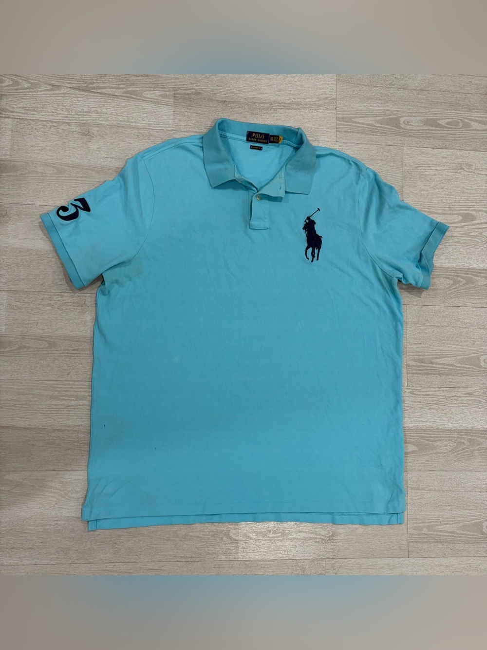 Polo Ralph Lauren Men's Light Blue Big Pony Classic Fit Polo Shirt Size XXL